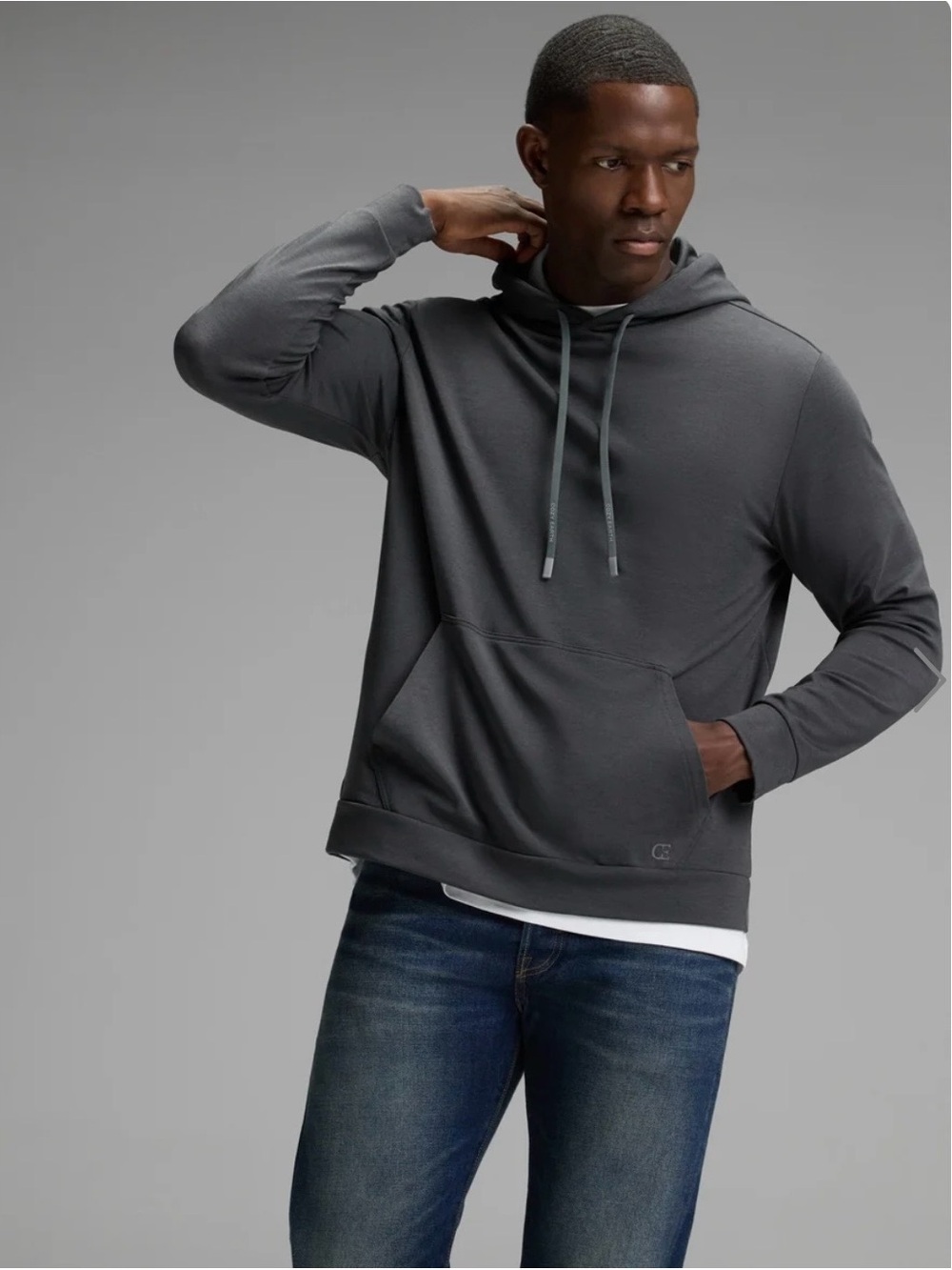 Men's Cozy Earth Brushed Bamboo Hoodie, Charcoal, Medium